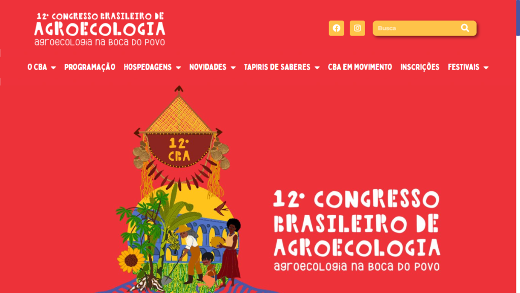 Site para o 12º Congresso Brasileiro de Agroecologia
